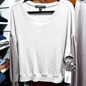 fifteen twenty satin sleeve top Size L- NWT